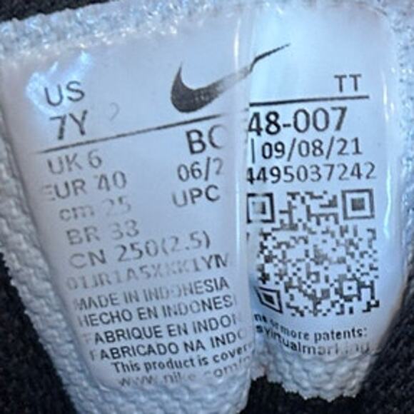 Nike - Court Borough Low 2 -Sneakers -Black/Red -Kids Big Unisex -7Y- BQ5448-007 - Picture 9 of 9